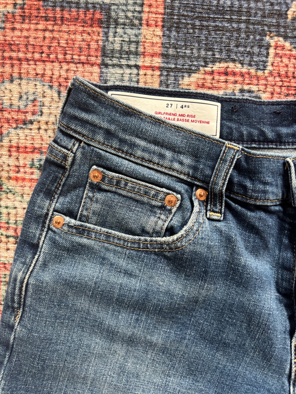GAP Girlfriend Mid-rise, Medium Wash, 27